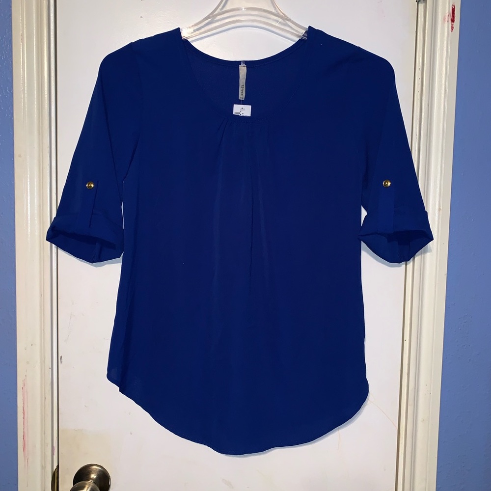 3/4 Sleeve Royal Blue Blouse